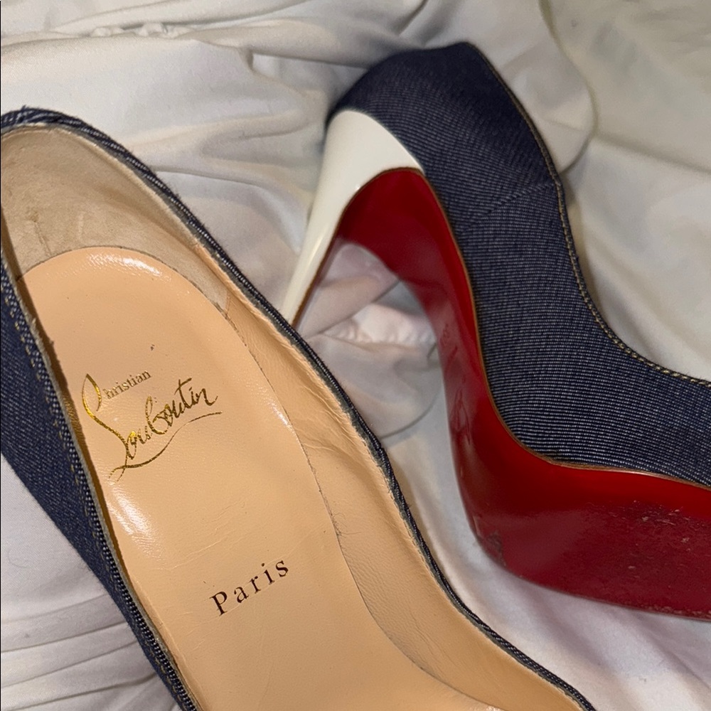 Christian Louboutin Women's Denim Pumps - Red Bottoms